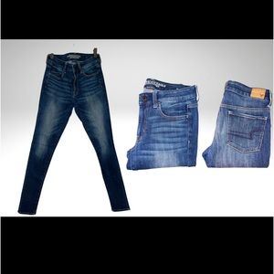 AMERICAN EAGLE JEGGING SIZE 6 XLONG. DARK BLUE